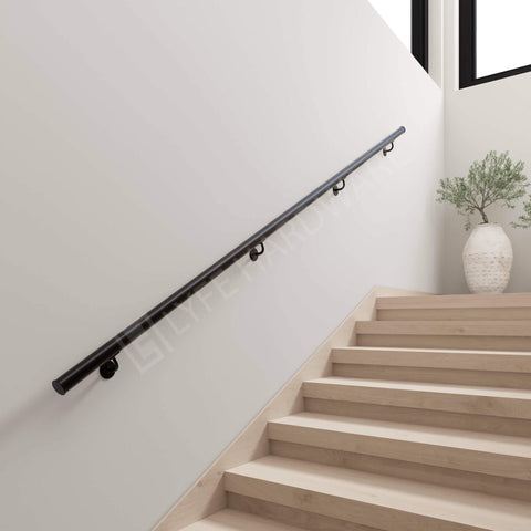 Custom Matte Black Handrail Kit (with End Caps)
