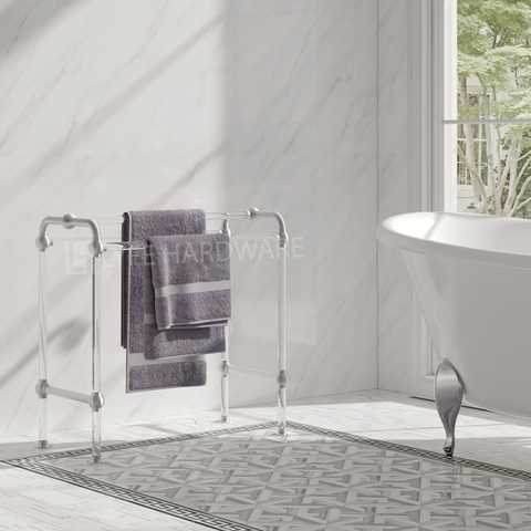 Acrylic Lucite Standing Towel Rack