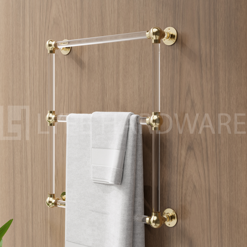 Acrylic Lucite Three Bar Bathroom Towel Rack
