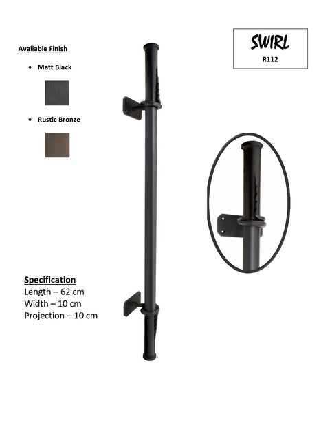 Swirl- Iron Door Pull Handle