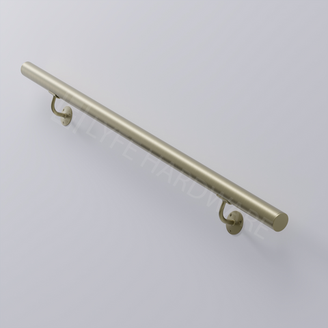 Custom Satin Brass Handrail Kit (with End caps)