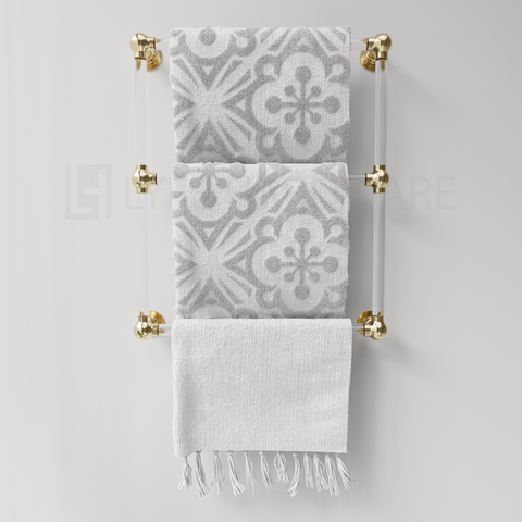 Acrylic Lucite Three Bar Bathroom Towel Rack