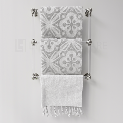 Acrylic Lucite Three Bar Bathroom Towel Rack