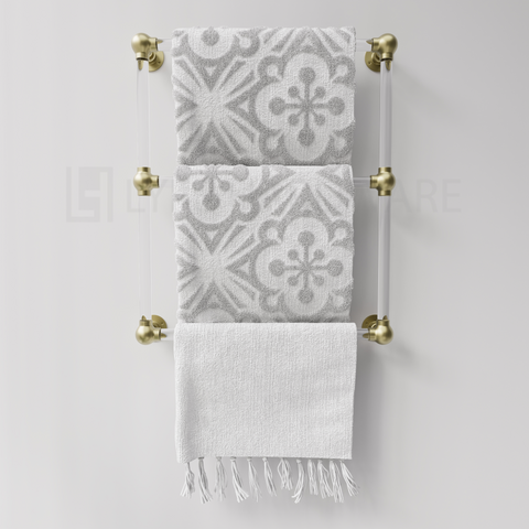 Acrylic Lucite Three Bar Bathroom Towel Rack