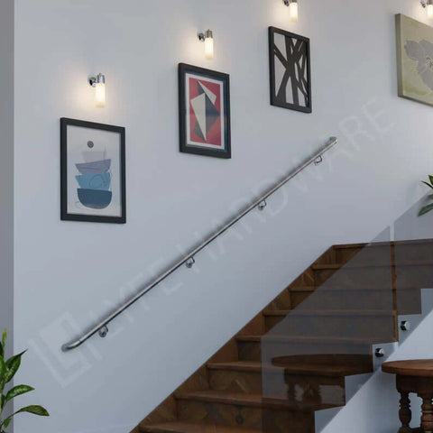 Custom Brushed Stainless Steel Handrail Kit (with Wall Returns)