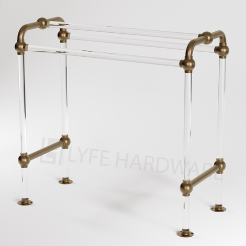 Acrylic Lucite Standing Towel Rack