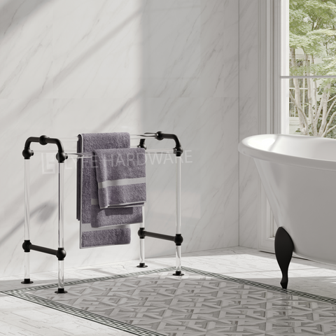 Acrylic Lucite Standing Towel Rack