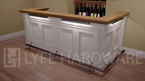 Custom Oil Rubbed Bronze Bar Foot Rail Kit