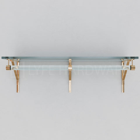 Acrylic Lucite Shelf Rack with Hanging Rod