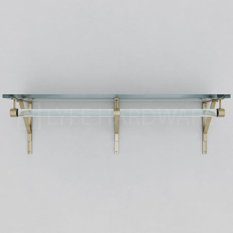 Acrylic Lucite Shelf Rack with Hanging Rod