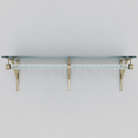 Acrylic Lucite Shelf Rack with Hanging Rod