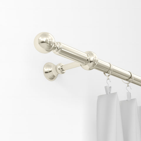 Standard Drapery Rod Kit | Ball Finial