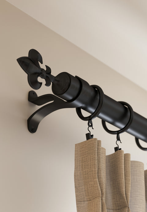 Standard Drapery Rod Kit | Fleur-de-Lis Finial