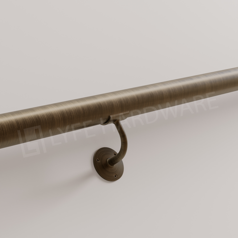 Custom Antique Brass Handrail Kit (with End caps)