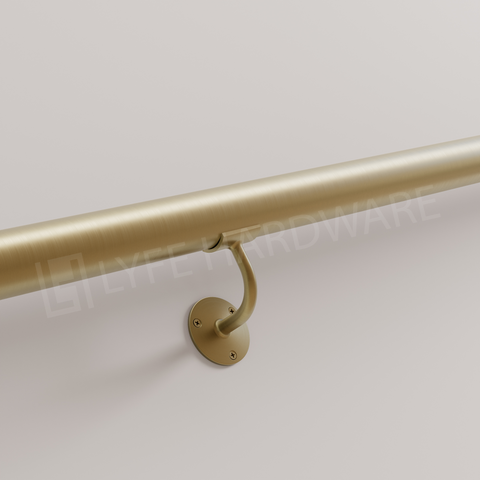 Custom Satin Brass Handrail Kit (with End caps)