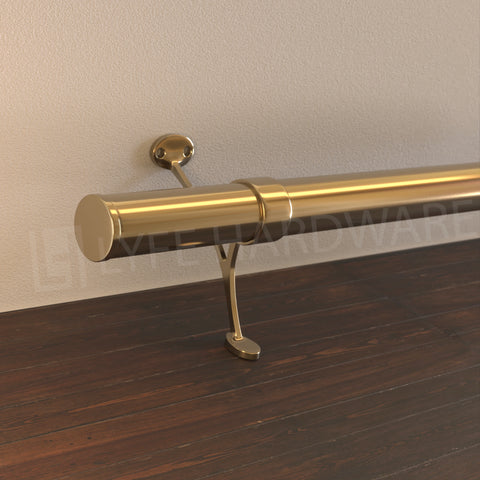 Custom Polished Brass Bar Foot Rail Kit