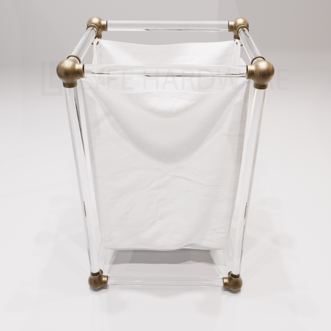 Acrylic Lucite Laundry Hamper with Removable Bag
