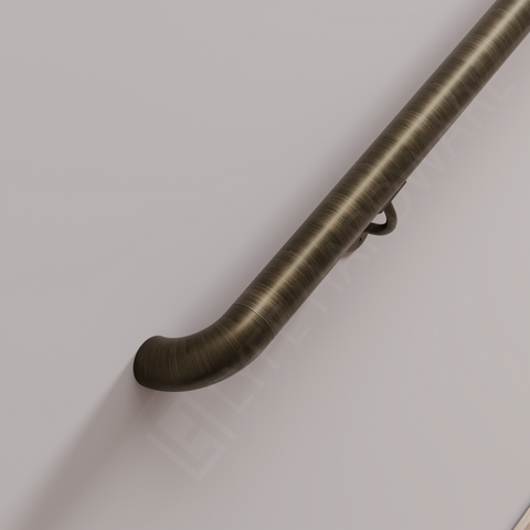 Custom Antique Brass Handrail Kit (with Wall Returns)