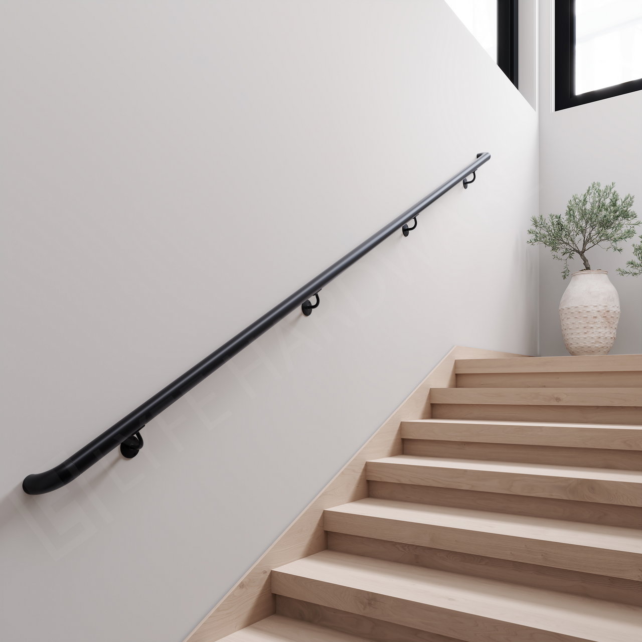 Custom Matte Black Handrail Kit (with Wall Returns) – Lyfe Hardware