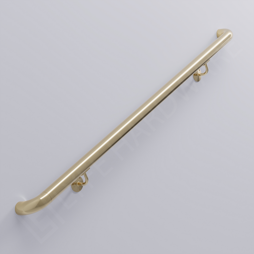 Custom Polished Brass Handrail Kit (with Wall Returns) – Lyfe Hardware
