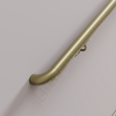 Custom Satin Brass Handrail Kit (with Wall Returns)