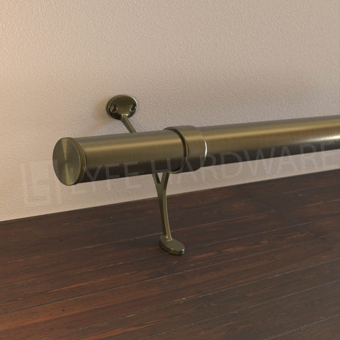 Custom Antique Brass Bar Foot Rail Kit