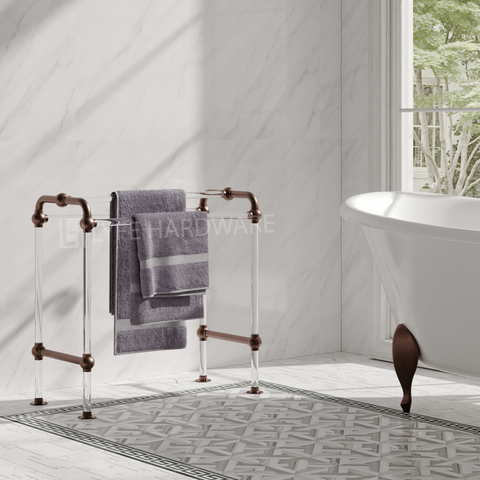 Acrylic Lucite Standing Towel Rack Lyfe Hardware