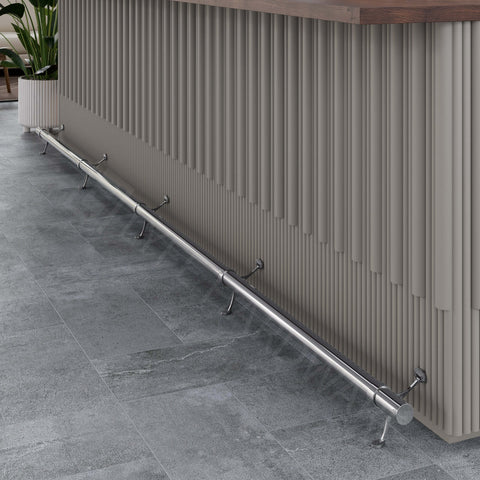 Custom Polished Stainless Steel Bar Foot Rail Kit