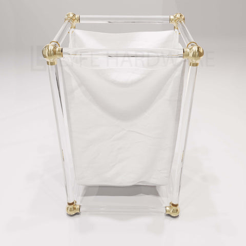 Acrylic Lucite Laundry Hamper with Removable Bag